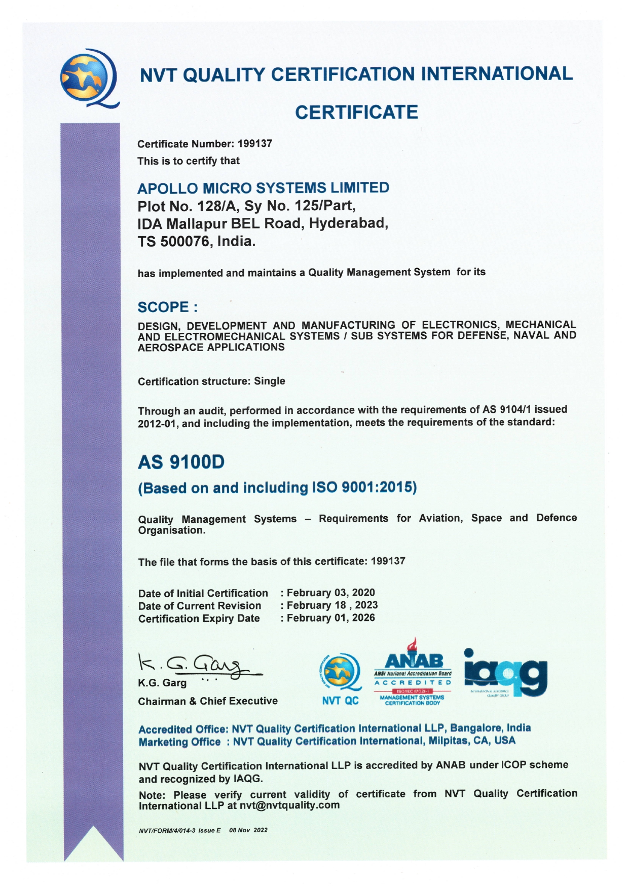 as9100 certificate